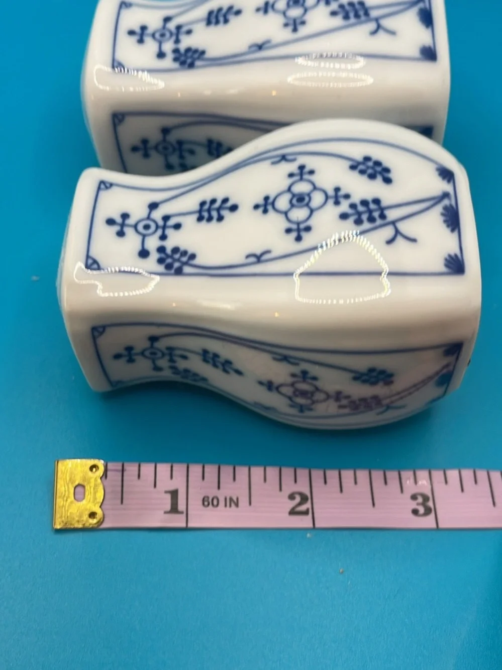 Blue and White Porcelain Salt and Pepper Shakers